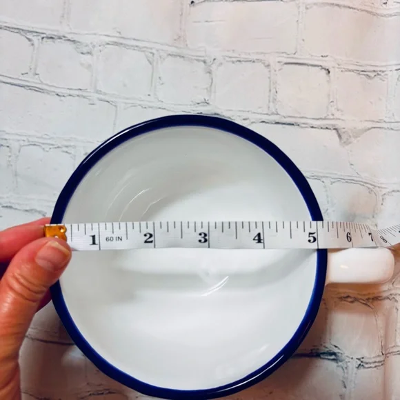 City To Cottage London Handmade Ceramic Blue Striped Mug XL 17.5oz - Picture 9 of 9